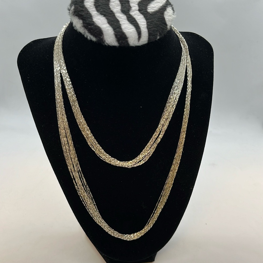 Karizia multi twisted nugget chain sterling silver necklace